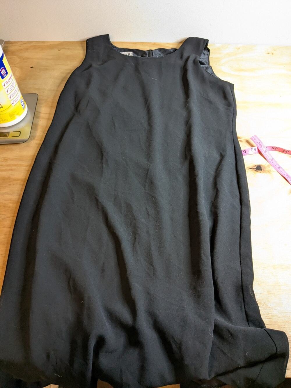VTG Robbie Bee Dress Sz 16 Black Sleeveless Midi Dress Lined